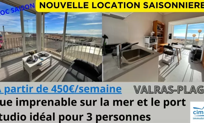 Nouveau studio pour vos vacances d'été, Valras, Cimm Immobilier